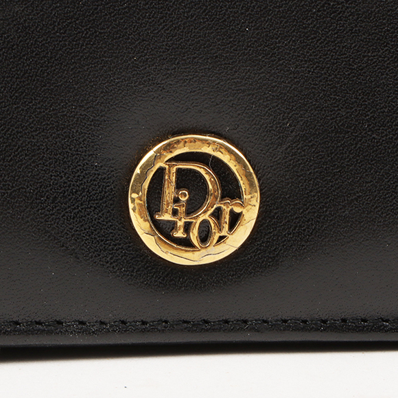 DIOR Logo Plate Metal Clasp Pocket Shoulder Bag Black - Picture 9 of 16